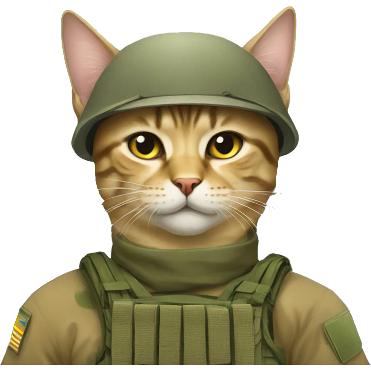 Ukrainian military cat emoji