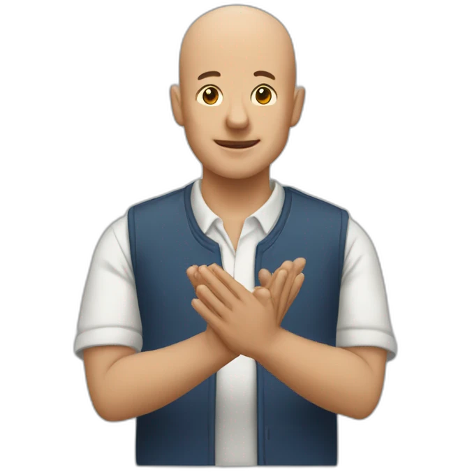 Bald Man claps emoji