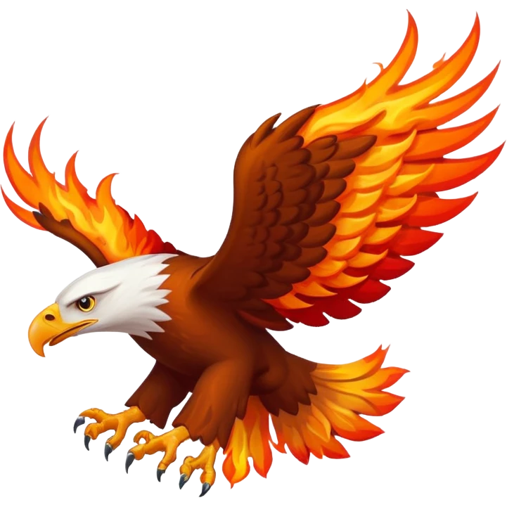 Make a egale with the fire on his body and wing emoji