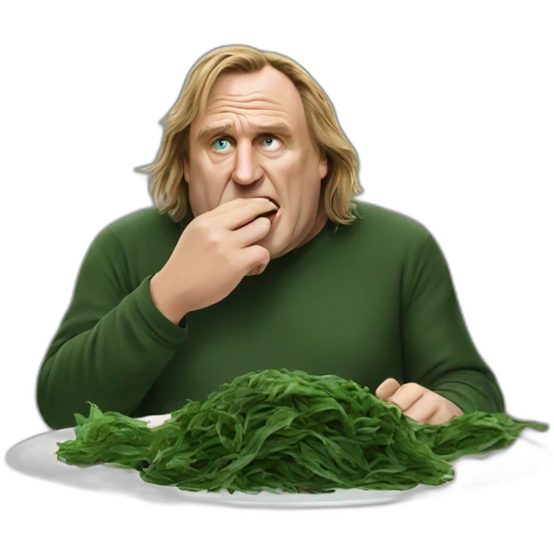 Depardieu eating seaweed emoji