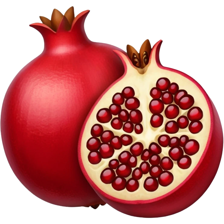 half red pomegranate emoji