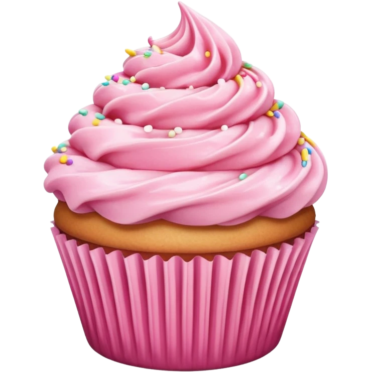 Cupcake with pink icing emoji