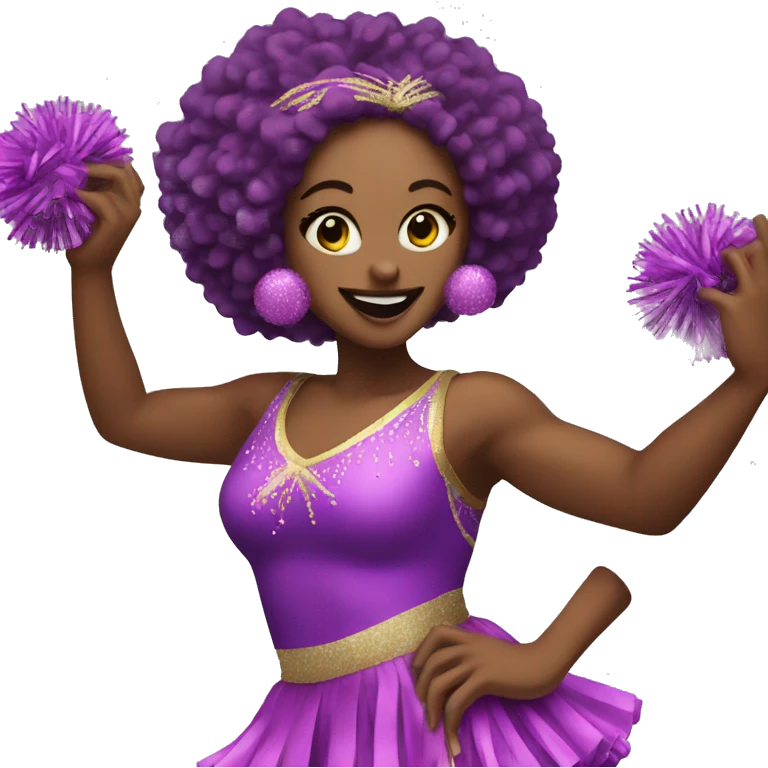 dancer holding pom poms emoji