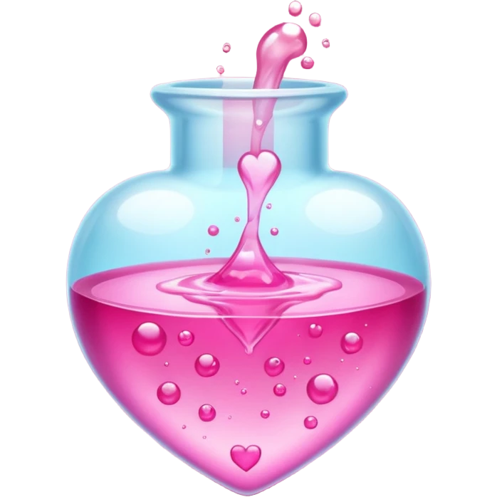 pink potion with heart emoji