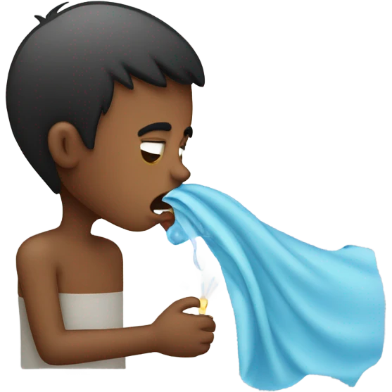 Sick coughing boy emoji