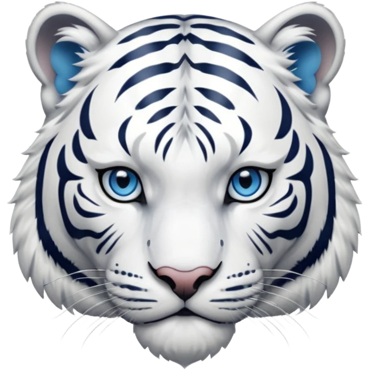 White tiger blue eyes emoji