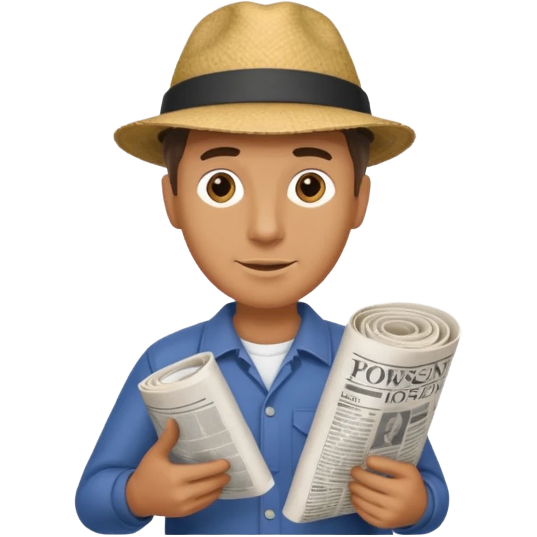 man holding rolled newspaper while walking emoji