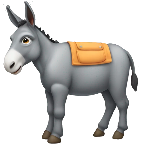 low IQ donkey wearing overalls emoji