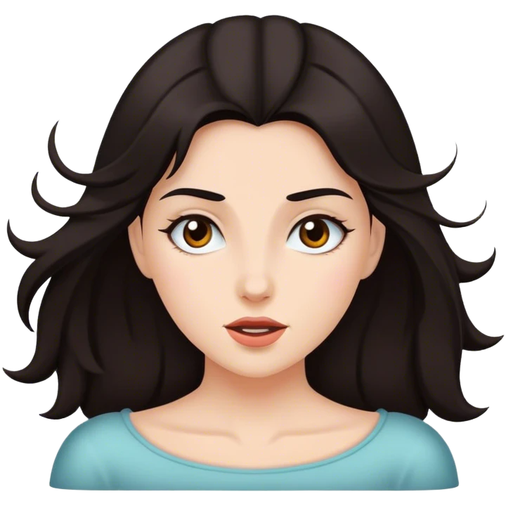 Lady with dark hair falling  emoji