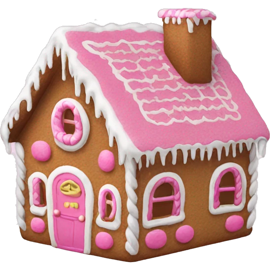 Pink gingerbread house  emoji