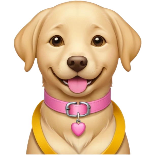 Golden Labrador with pink collar emoji