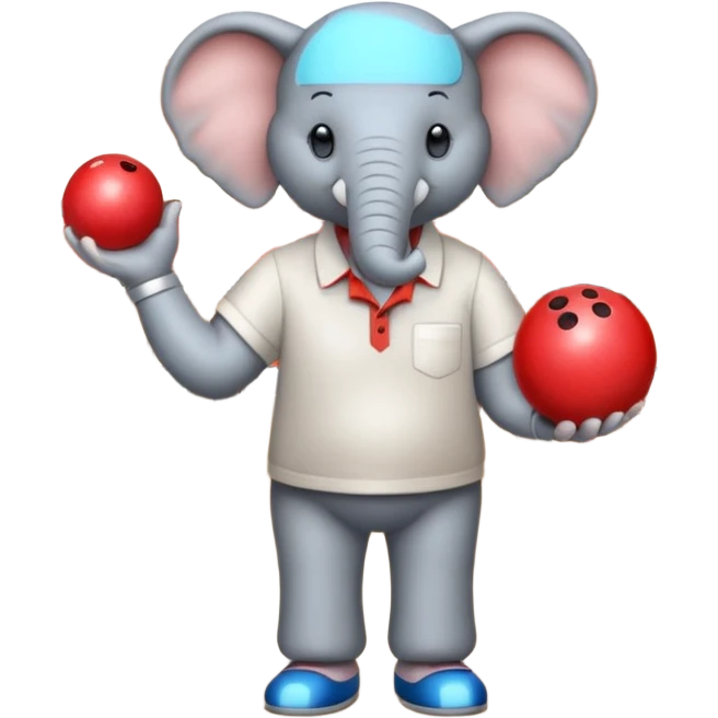a elephant with hand and legs he is playing bowling   emoji
