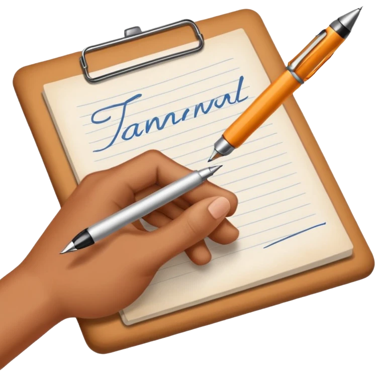 hand with write on the paper emoji