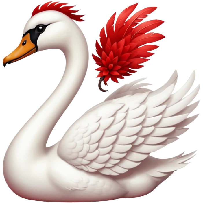 Swan in cherry red  emoji