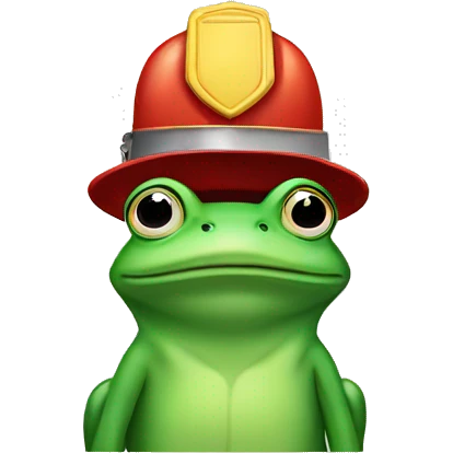 Frog fireman hat emoji