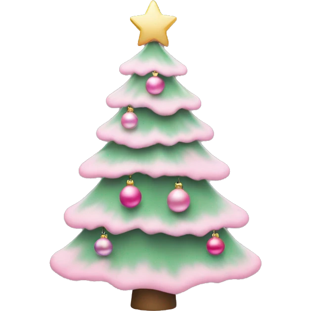 Christmas tree with pastel pink ornaments  emoji