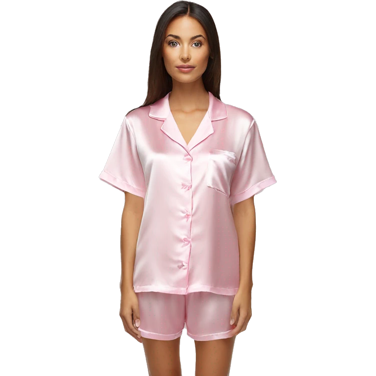 Cute silk pyjama top light pink  emoji