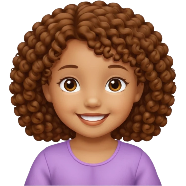 brown curly hair baby girl emoji