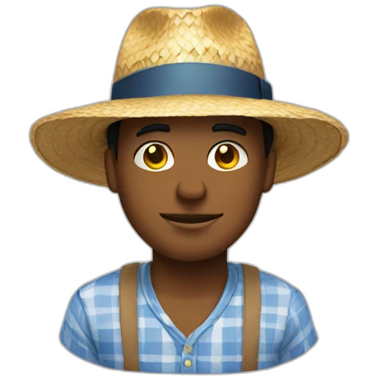 Man wearing a straw hat emoji