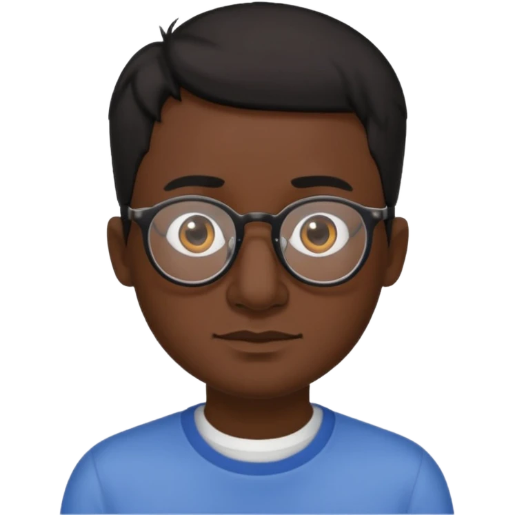 Emoli hombre con lentes poco cabello negro y nariz grande emoji