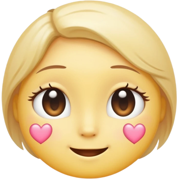 “Pastel round emoji with shy sparkling eyes, gentle blush, trembling smile, hidden heart, soft glow—expressing quiet love, vulnerability, and tender emotions emoji