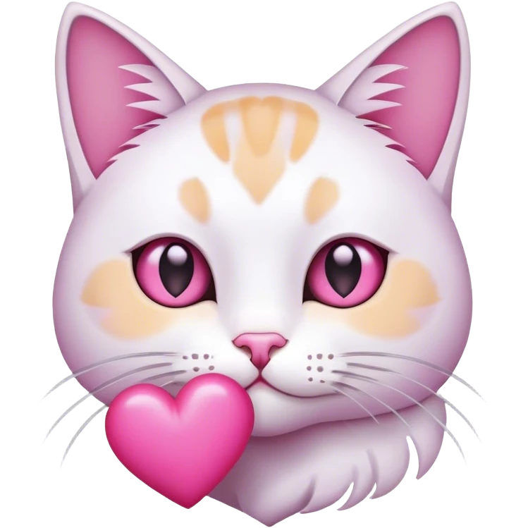 Cat and pink heart emoji