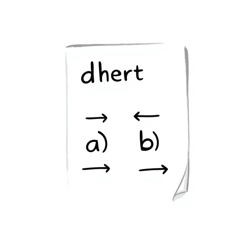 paper with two multiple choice answers labeled a) and b) emoji