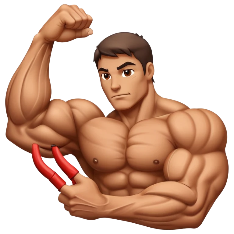 muscular arm with bulging biceps and veins emoji