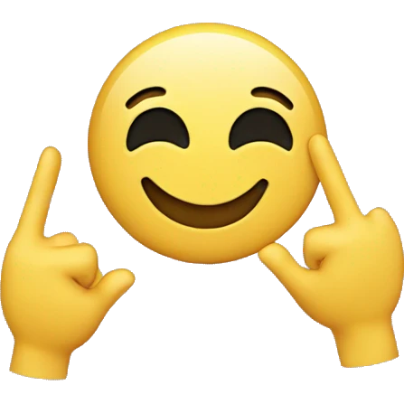 smiley creating a w with their fingers on forehead emoji