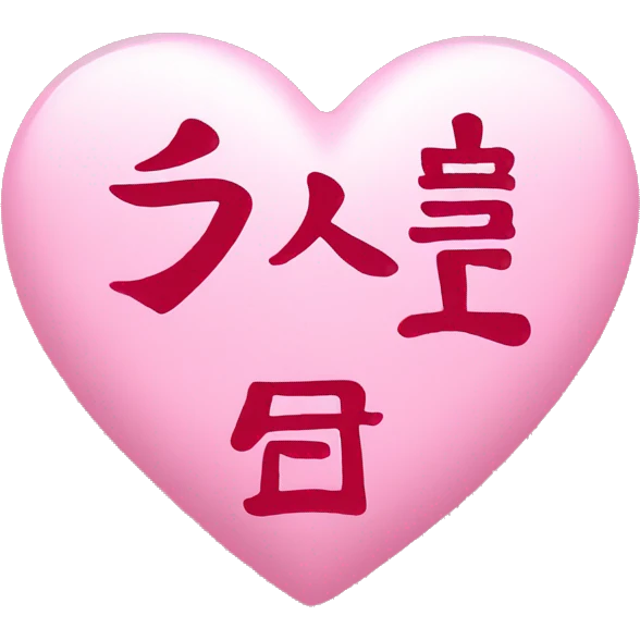 Pink heart with Chinese writing  emoji