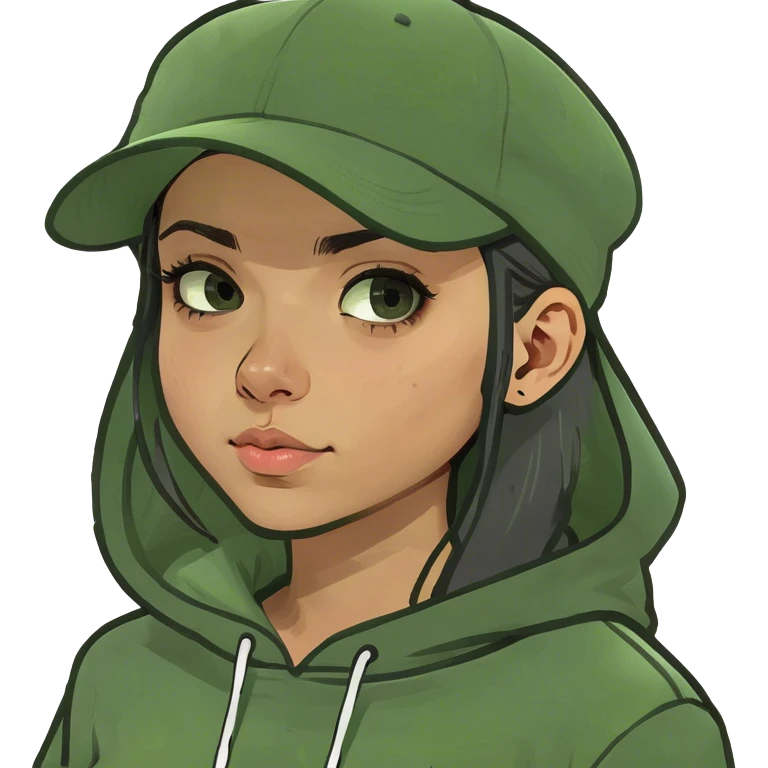 Brunette girl wearing grey hoodie emoji