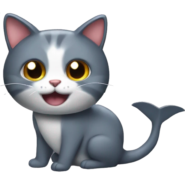 cat with a shark tail emoji