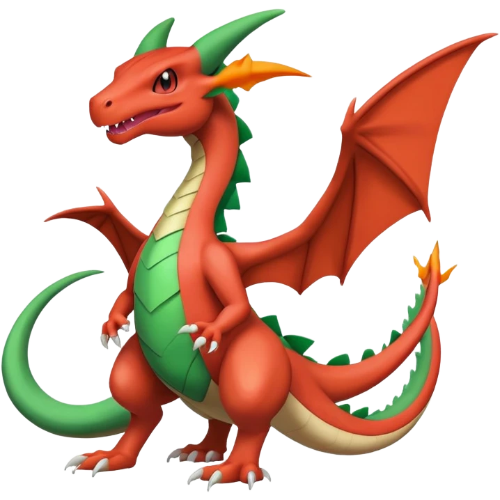 Grovyle-Charizard-Flygon-Fakémon-hybrid-creature (full body)  emoji