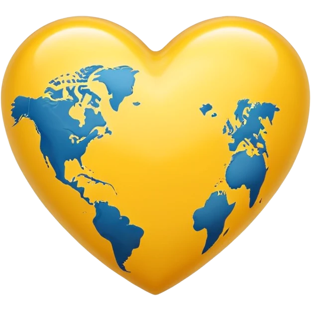 yellow heart with a map emoji