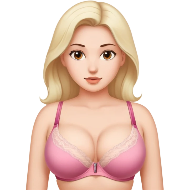 Woman with massive boobs with bra emoji