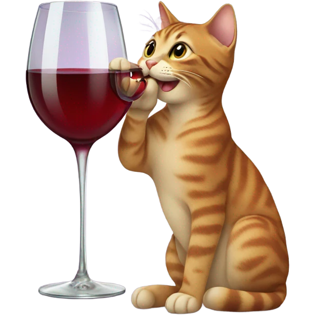 Cat drinking wine emoji