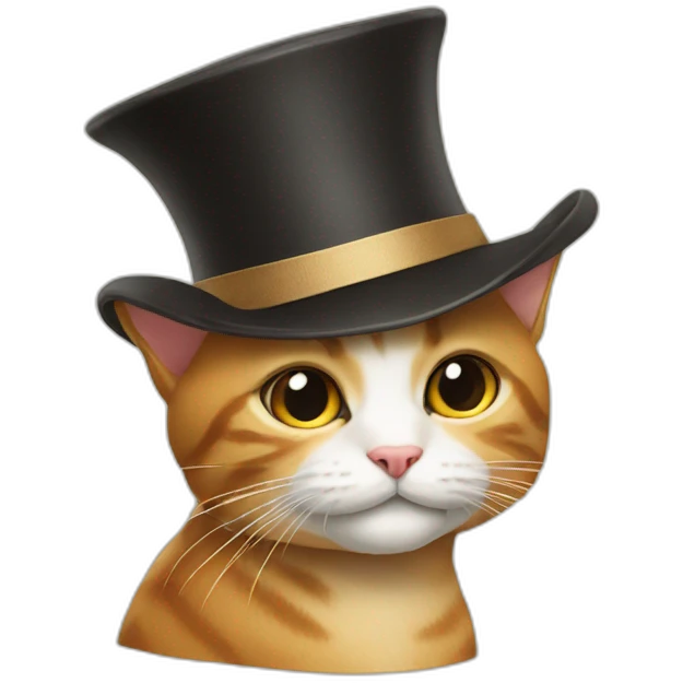 the cat shows a hat emoji