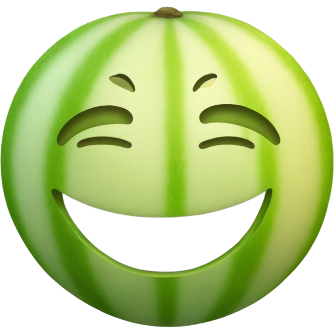 Melon fruit smiling with a heart in his hands emoji