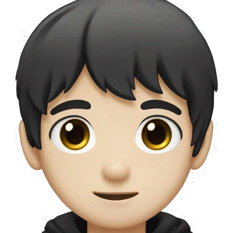 Omori, boy, black hair, black shirt, white skin emoji