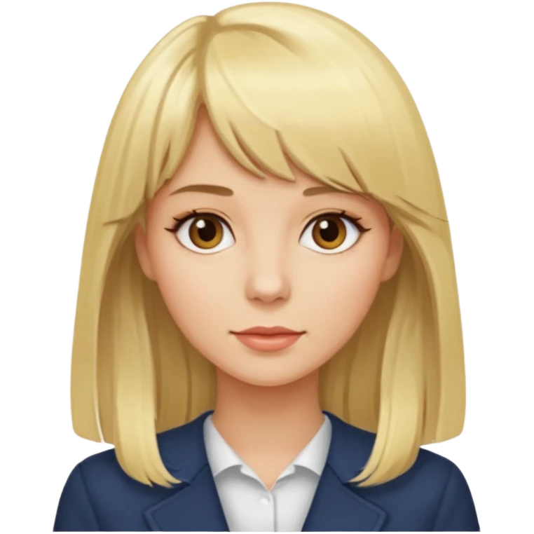 blondynka srednie włosy z taką dłuższą grzywka emoji