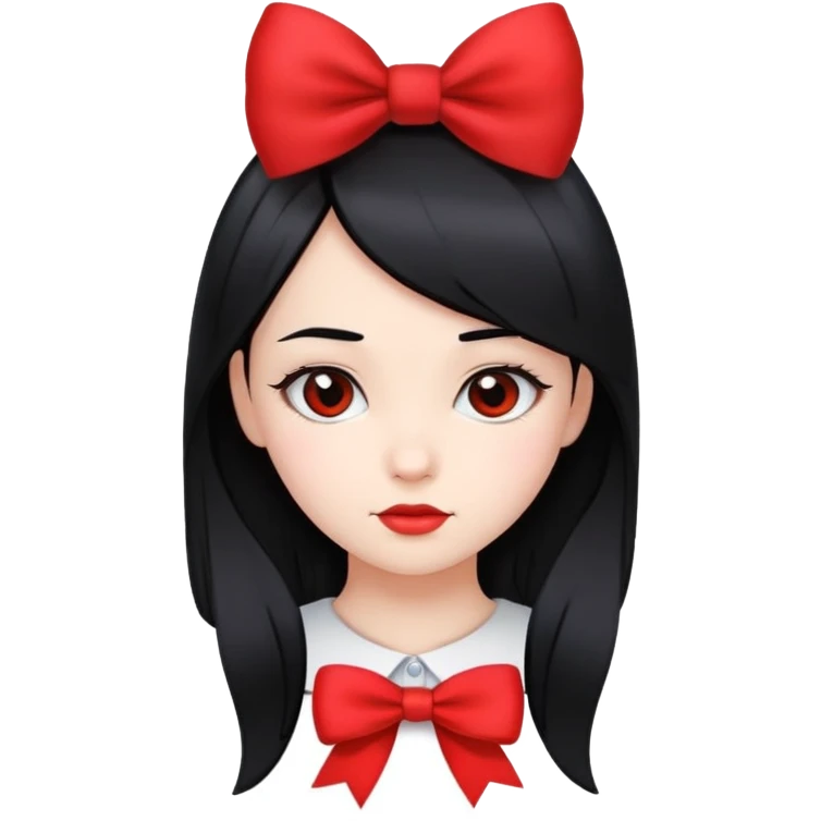 Girl with straight hair and a bow on top of her hair emoji