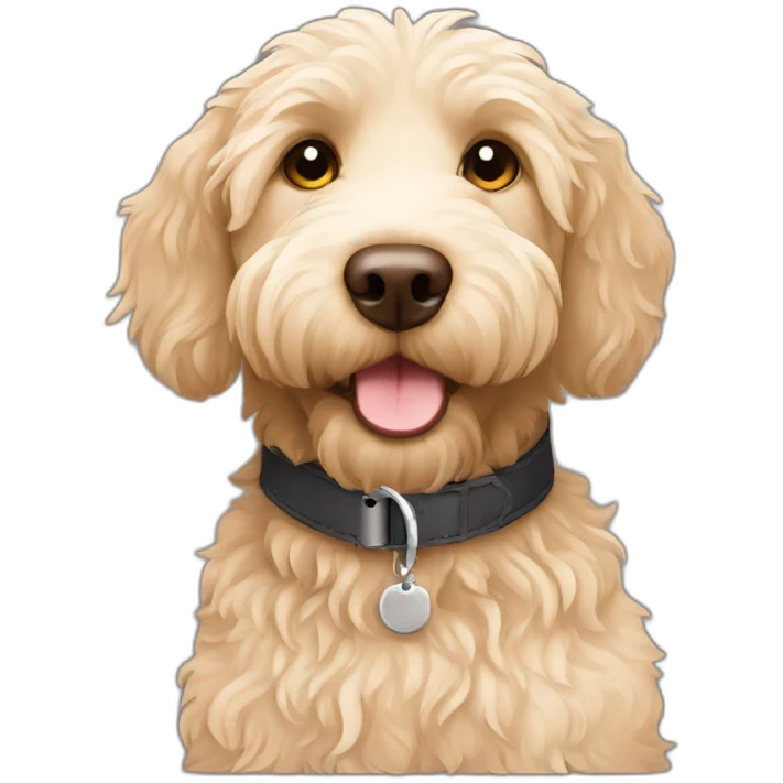 labradoodle with collar lay down emoji