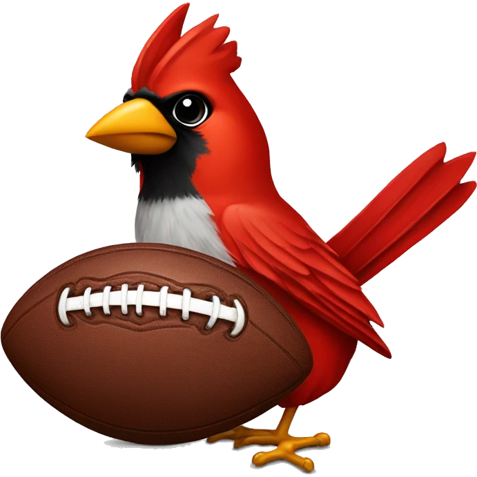 Cardinal with a football emoji