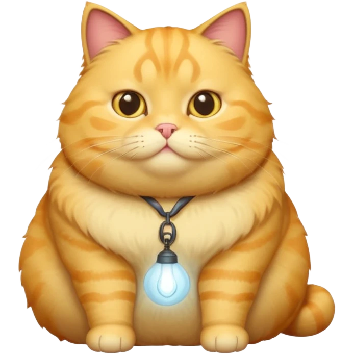 cute completely yellow fat cat whole body emoji
