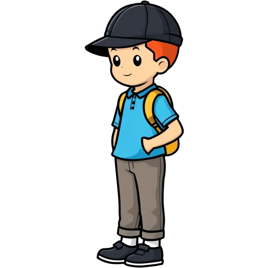 boy with hat against wall emoji