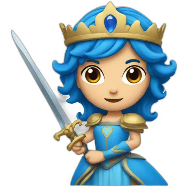 a blue princess with two daggers emoji