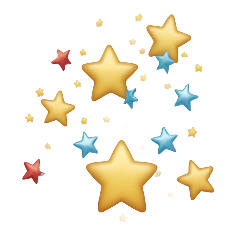 celebration with big five stars in row emoji