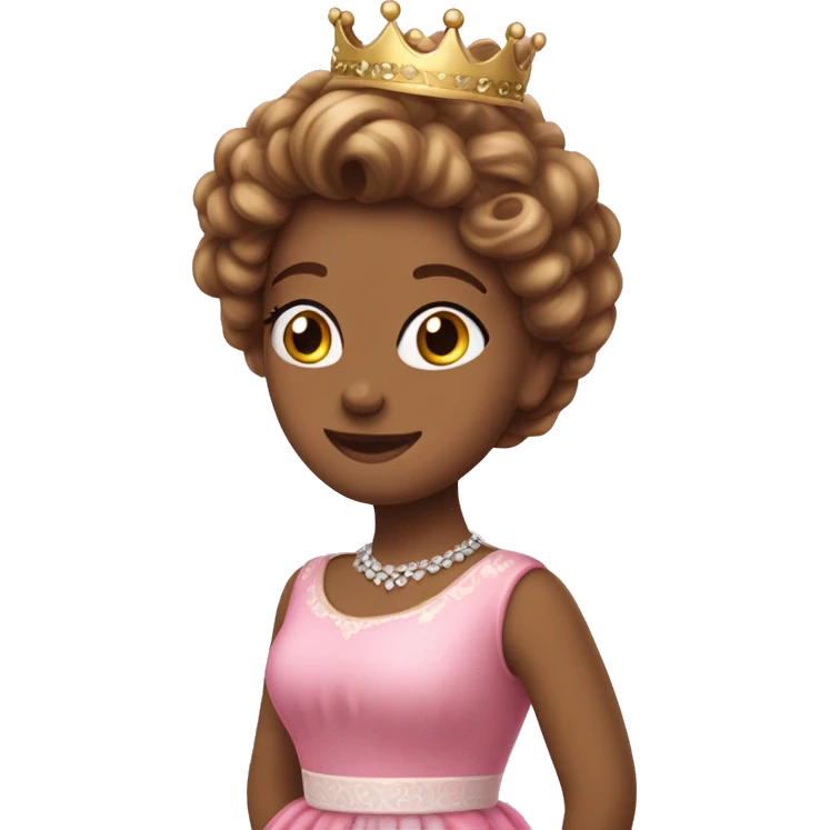 Una principessa capelli biondi Vestito rosa e una corona rosa  emoji