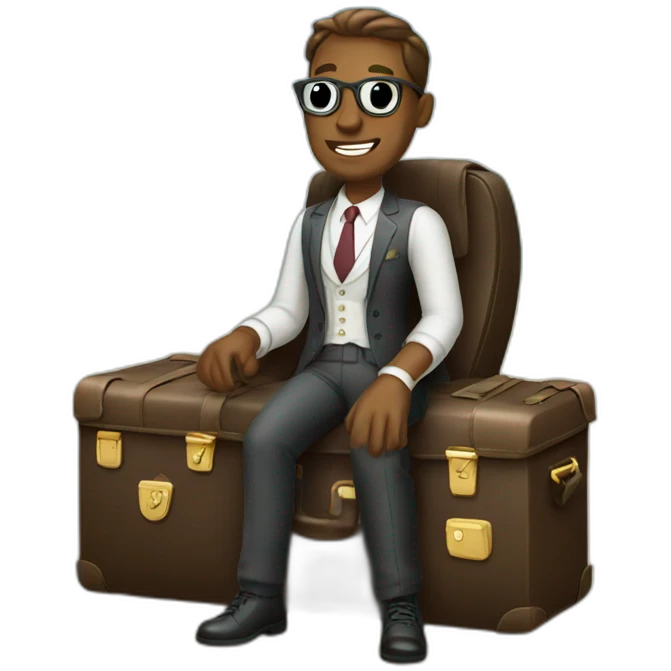 rich guy traveling emoji