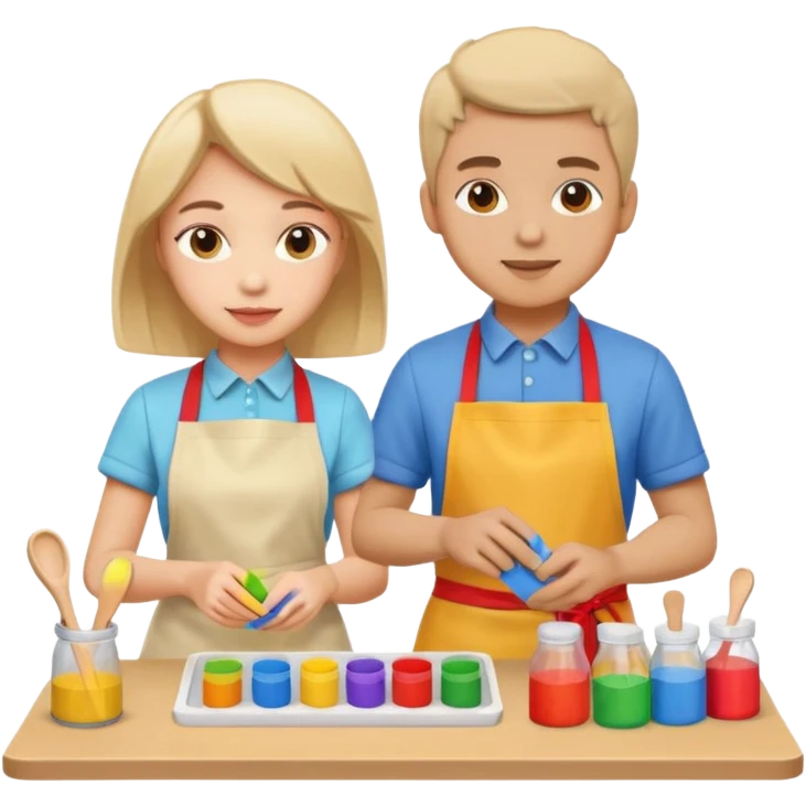 Boy and girl making kit emoji